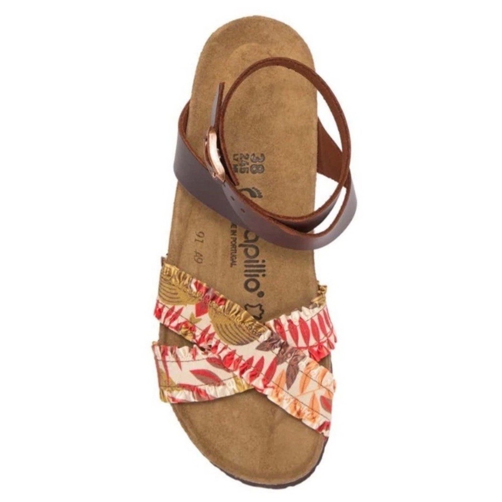 NWT Papillio by Birkenstock Lola Frills Wedge Sandals 1009900 Women's 38 US 7